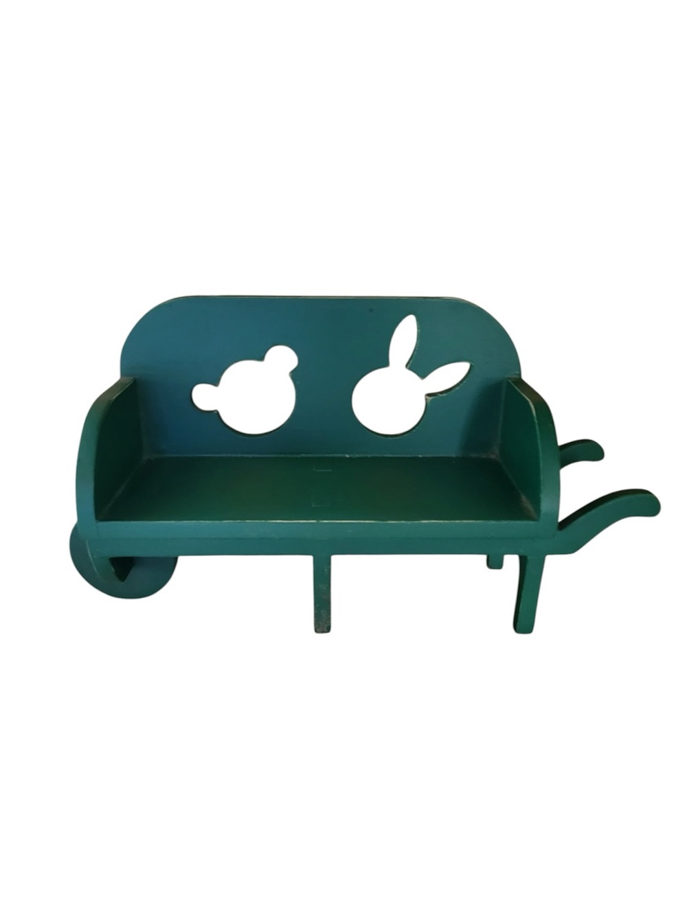 1990s Muffy Vanderbear Green Wooden Wheelbarrow Bench